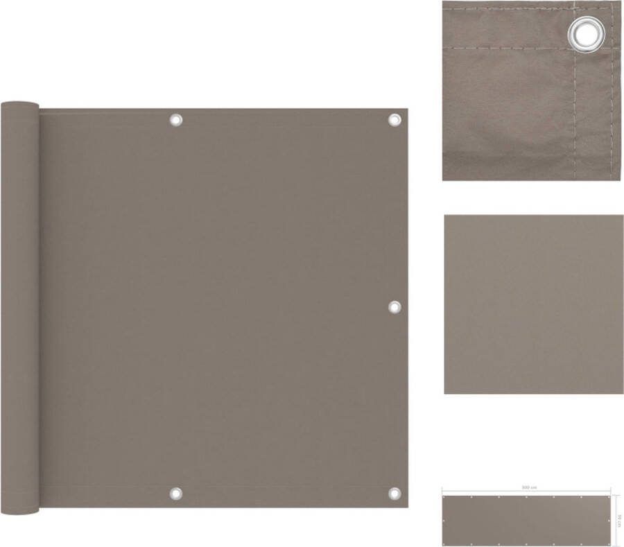VidaXL Balkonscherm Waterbestendig Oxford Stof 90x300 cm Taupe Parasol