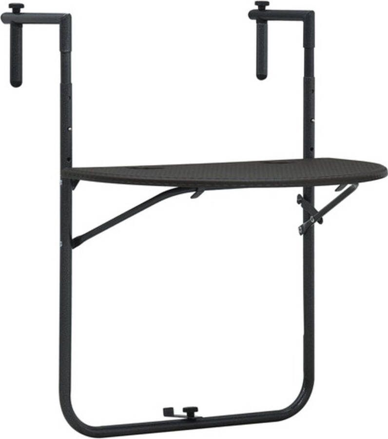VidaXL -Balkontafel-hangend-60x64x83 5-cm-rattan-look-kunststof-bruin