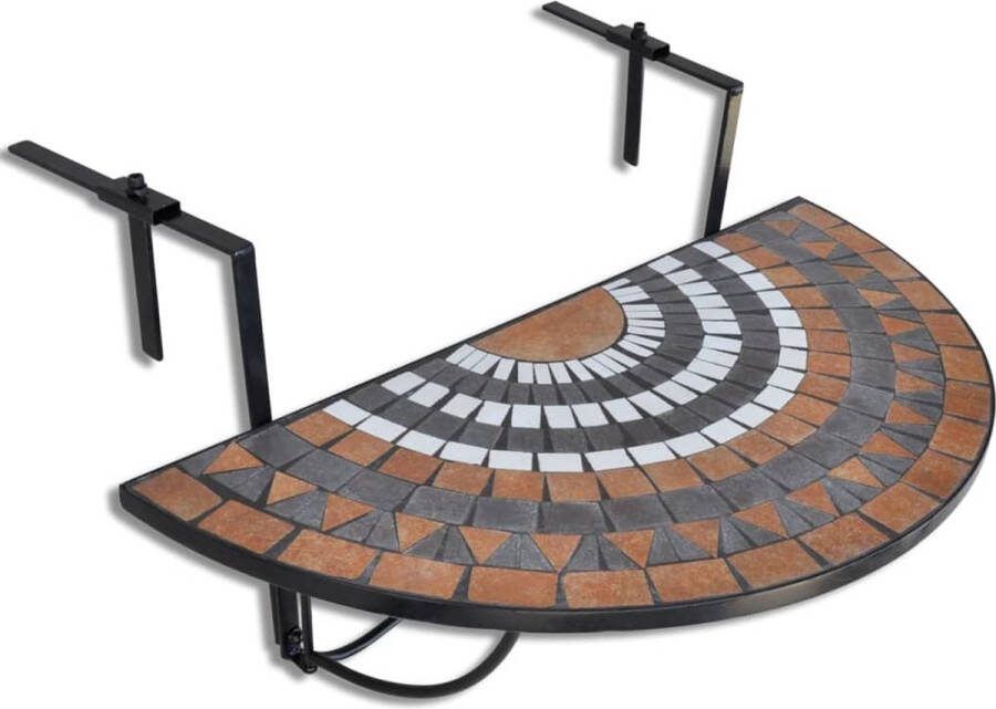 VidaXL -Balkontafel-hangend-mozaïek-terracottakleurig-en-wit