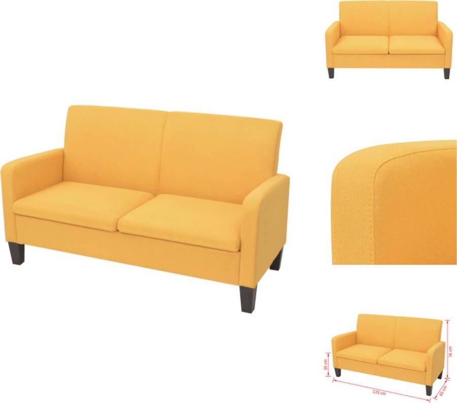 VidaXL Bank Geel 135 x 65 x 76 cm Grenenhout Stof Bank