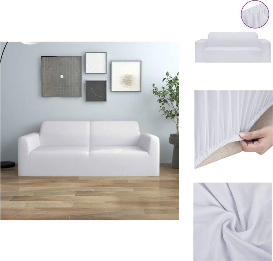 VidaXL Bankhoes Polyester Jersey 145-185 cm Wit Tuinmeubelhoes