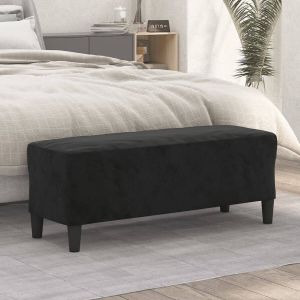 VidaXL Bankje 100x35x41 cm fluweel zwart
