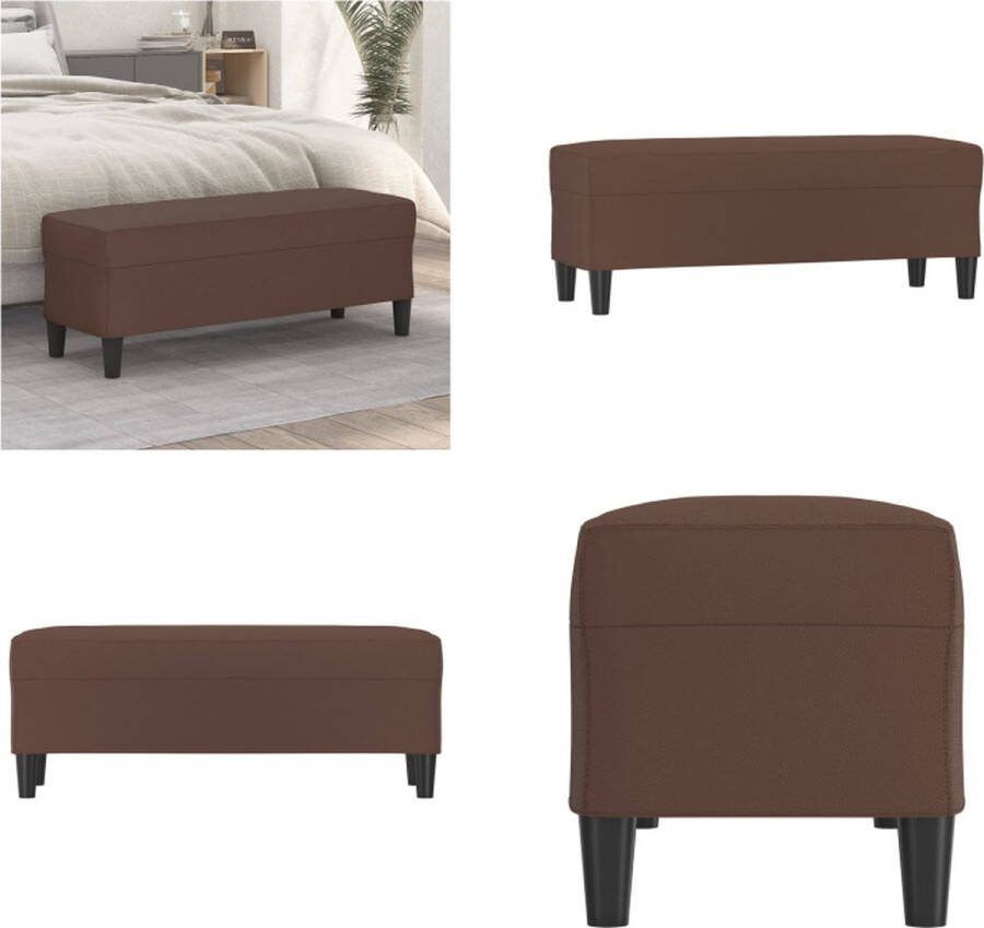 VidaXL -Bankje-100x35x41-cm-kunstleer-bruin Bankje Bankjes Zitting Zitbankje