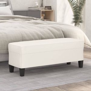 VidaXL Bankje 100x35x41 cm kunstleer crèmekleurig
