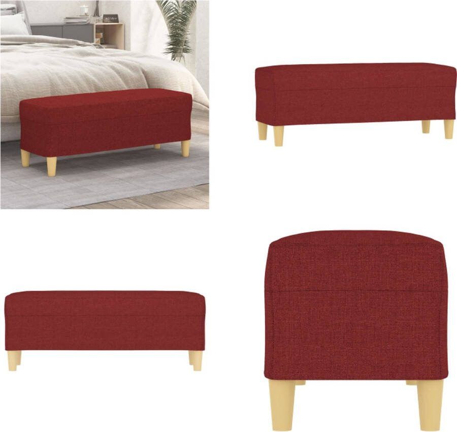 VidaXL Bankje 100x35x41 cm stof wijnrood Bankje Bankjes Bank Zitbank