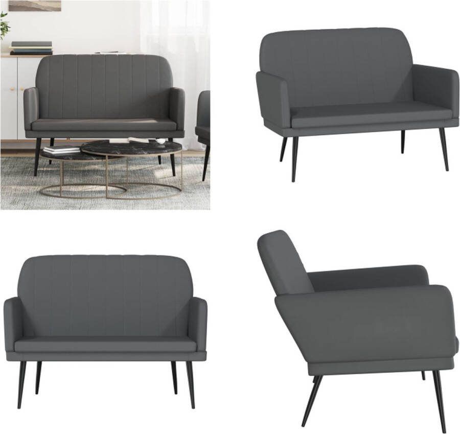VidaXL Bankje 107x80x81 cm kunstleer grijs Bankje Bankjes Bank Zitbankje