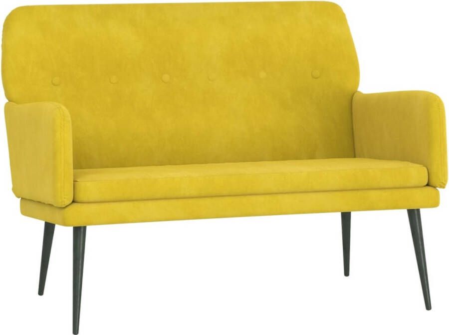 VidaXL -Bankje-108x79x79-cm-fluweel-geel