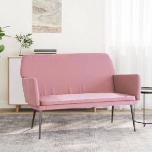 VidaXL Bankje 108x79x79 cm fluweel roze