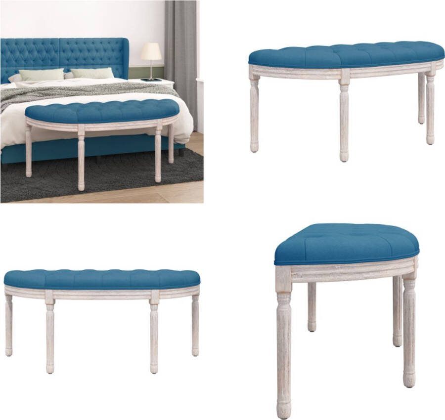 VidaXL Bankje 110-5x45x49 cm fluweel blauw Bankje Bankjes Bank Halbankje
