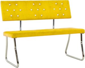 VidaXL Bankje 110 cm fluweel mosterdgeel
