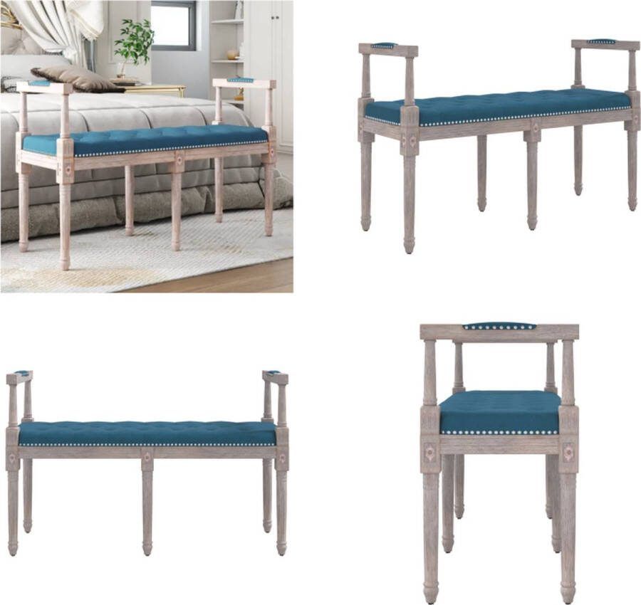 VidaXL Bankje 110x40x70 cm fluweel blauw Bankje Bankjes Bank Halbankje
