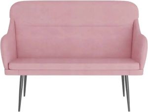VidaXL Bankje 110x76x80 cm fluweel roze