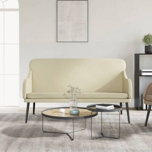 VidaXL Bankje 110x76x80 cm kunstleer crèmekleurig