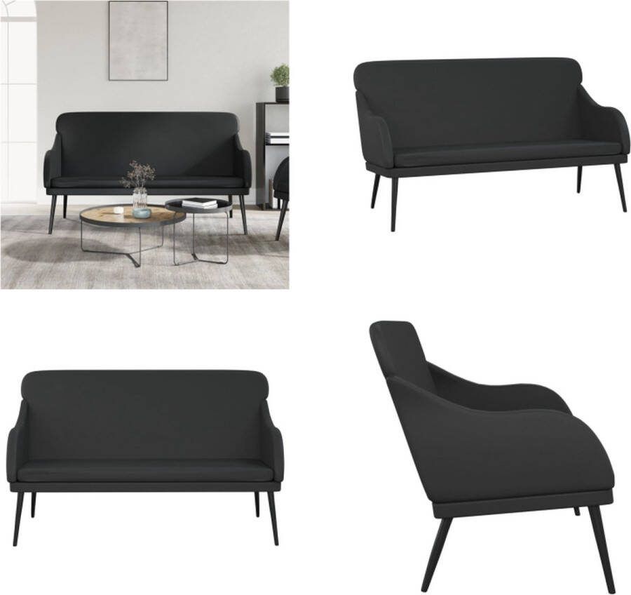 VidaXL Bankje 110x76x80 cm kunstleer zwart Bankje Bankjes Bank Zitbankje