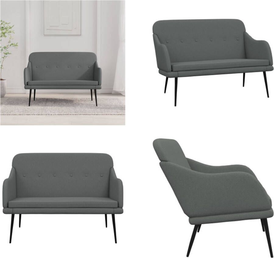 VidaXL Bankje 110x76x80 cm stof donkergrijs Bankje Bankjes Bank Zitbankje
