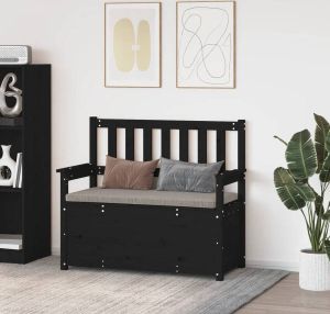 VidaXL Bankje 112 5x51 5x96 5 cm massief grenenhout zwart