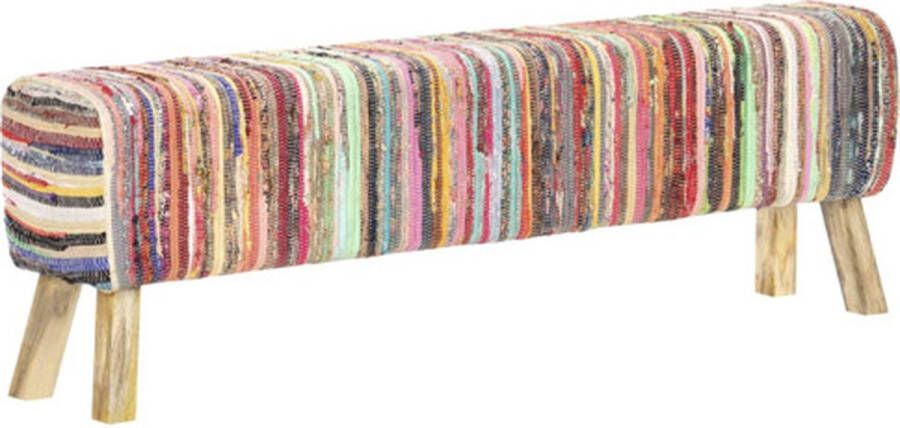 VidaXL Bankje 160 cm chindi stof meerkleurig