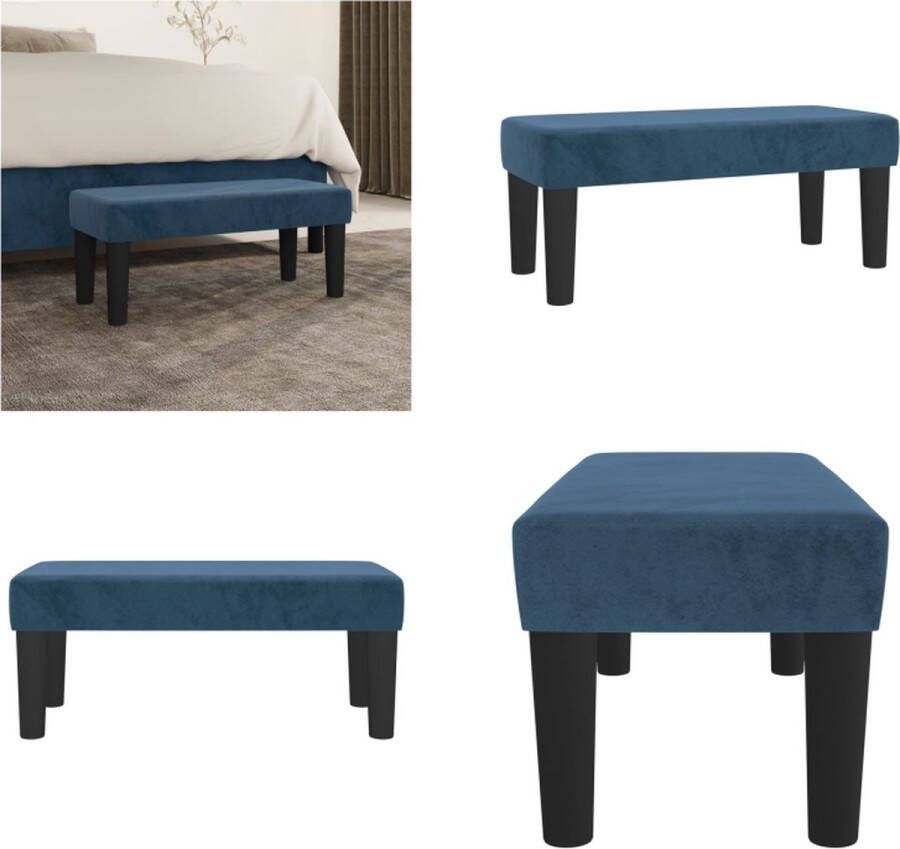 VidaXL Bankje 70x30x30 cm fluweel donkerblauw Bankje Bankjes Bank Zitbank