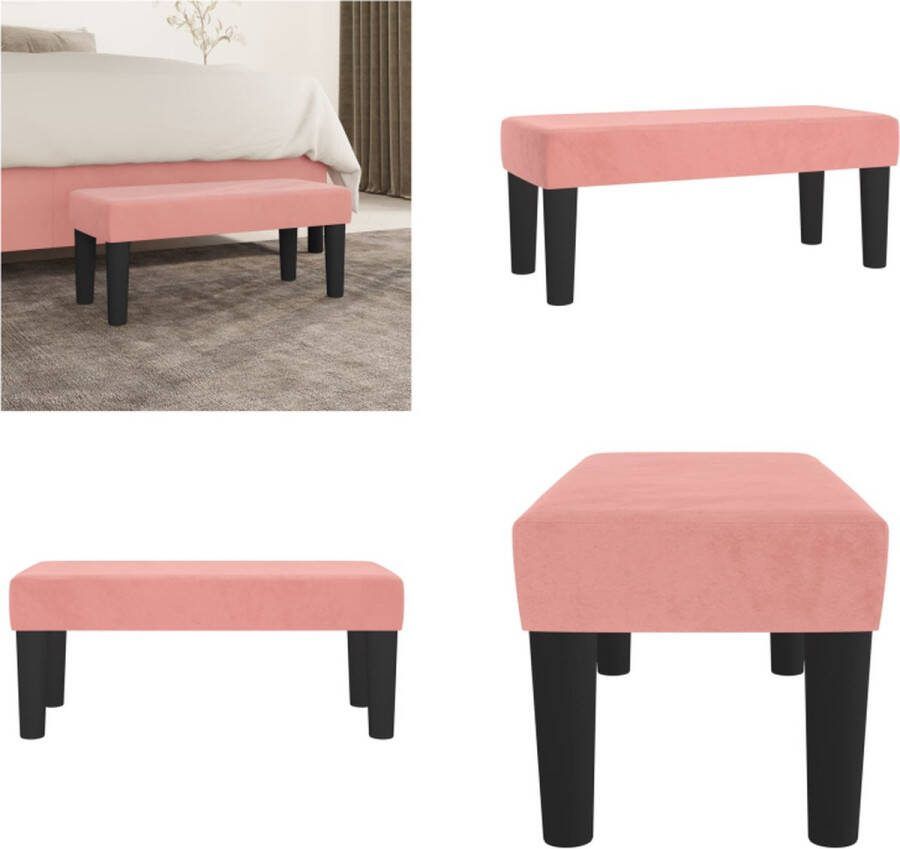 VidaXL Bankje 70x30x30 cm fluweel roze Bankje Bankjes Bank Zitbank