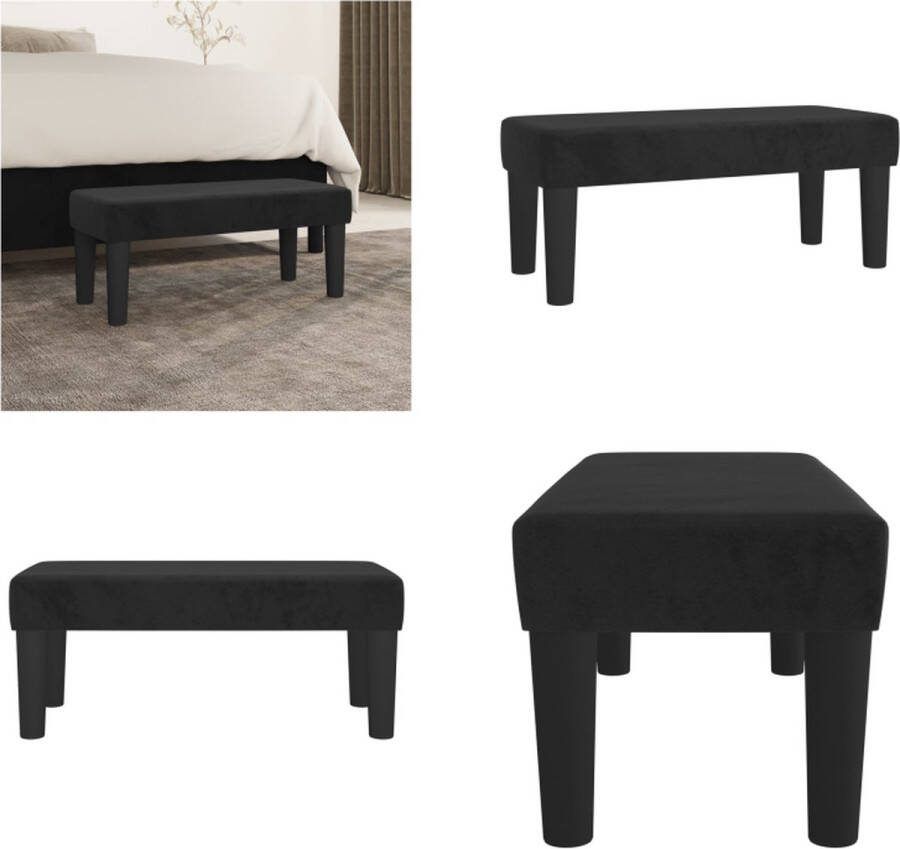 VidaXL Bankje 70x30x30 cm fluweel zwart Bankje Bankjes Bank Zitbank