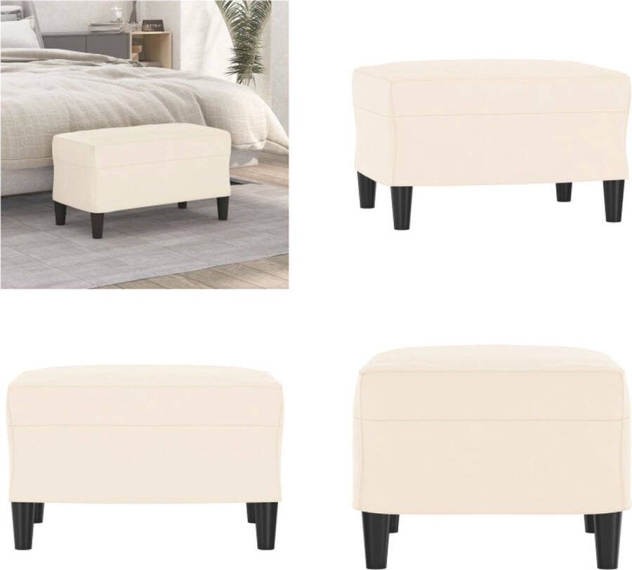 VidaXL Bankje 70x35x41 cm fluweel crèmekleurig Bankje Bankjes Bank Zitbank