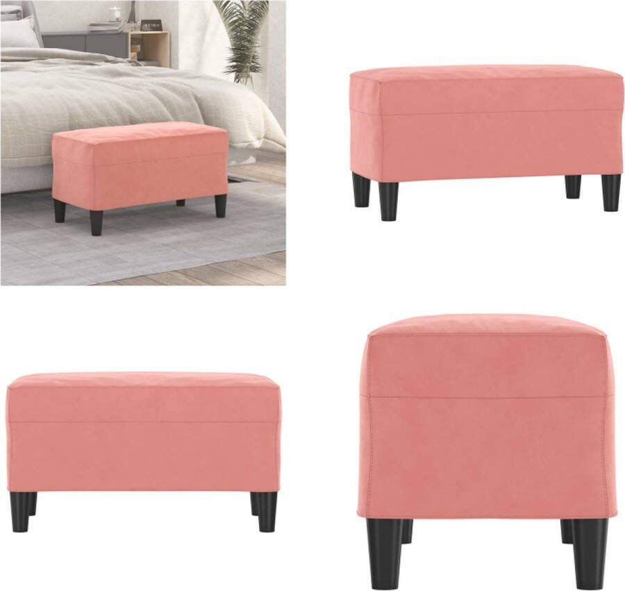 VidaXL Bankje 70x35x41 cm fluweel roze Bankje Bankjes Bank Zitbank