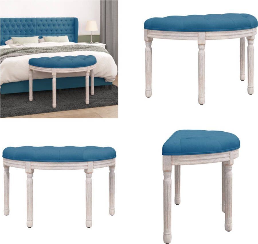 VidaXL Bankje 81-5x41x49 cm fluweel blauw Bankje Bankjes Bank Halbankje
