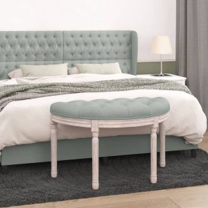 VidaXL Bankje 81 5x41x49 cm fluweel lichtgrijs