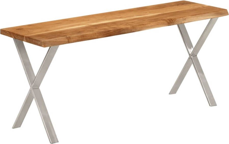 VidaXL Bankje met natuurlijke rand 105 cm massief acaciahout