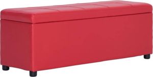 VidaXL Bankje met opbergvak 116 cm kunstleer rood