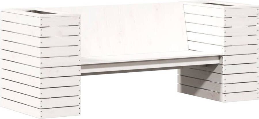 VidaXL Bankje met plantenbakken 167 5x60x65 cm grenenhout wit