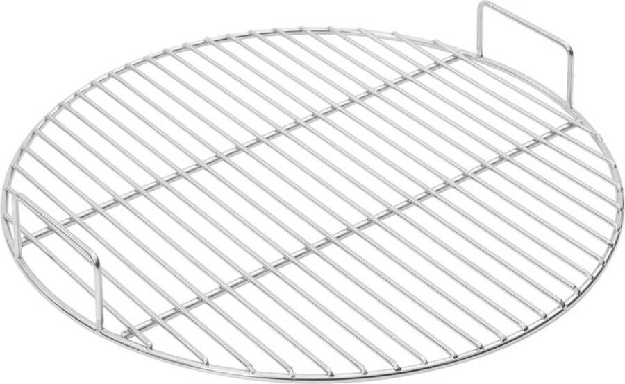 VidaXL Barbecuerooster met handgrepen rond Ø44 5 cm 304 roestvrijstaal