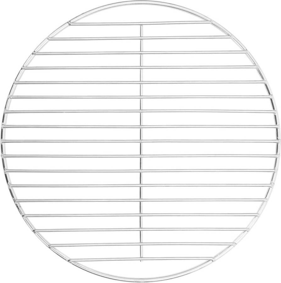 VidaXL Barbecuerooster rond Ø34 5 cm 304 roestvrij staal