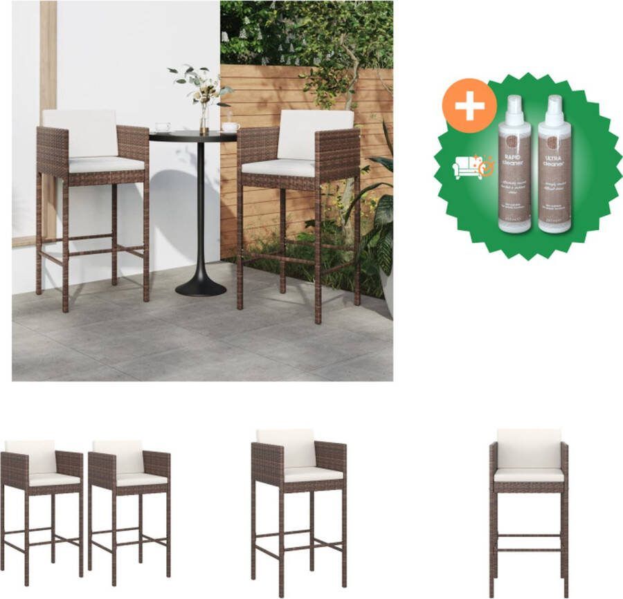 VidaXL Barkruk Poly Rattan Bruin 50 x 48 x 100 cm Stabiel en Stevig Tuinstoel Inclusief Onderhoudsset