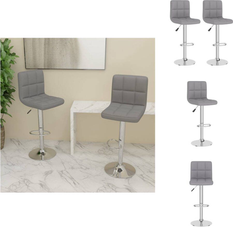 VidaXL Barkrukken Barstoelen Stof Lichtgrijs 40x47x(90-111) cm Barkruk