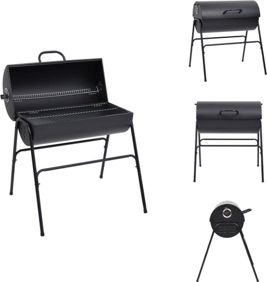 VidaXL Barrelgrill Houtskoolbarbecue 80 x 73 x 90 cm Groot kookoppervlak Stalen constructie Barbecue
