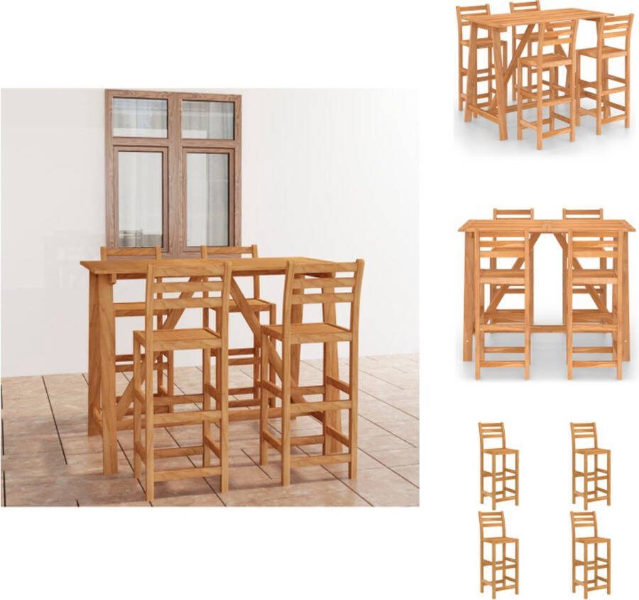 VidaXL Barset Acaciahout 140x70x104cm Bartafel 40x36.5x110cm Barkruk Tuinset