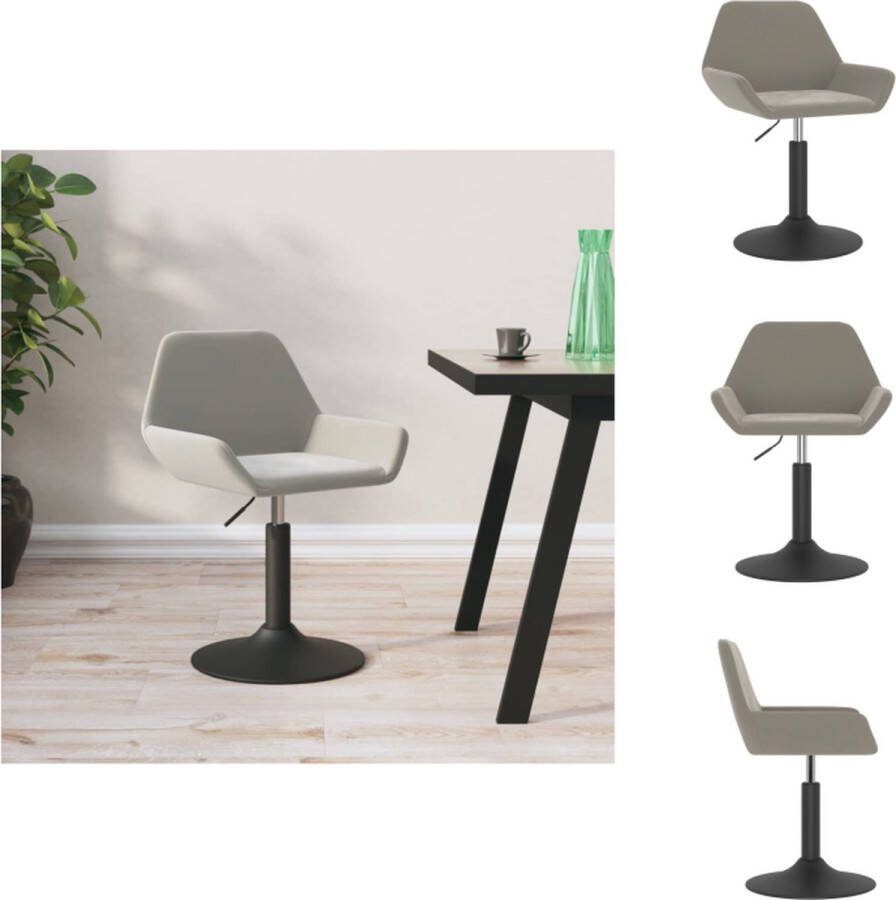 VidaXL Barstoel Velvet Lichtgrijs 50x51x(70-84)cm Gasveermechanisme Barkruk