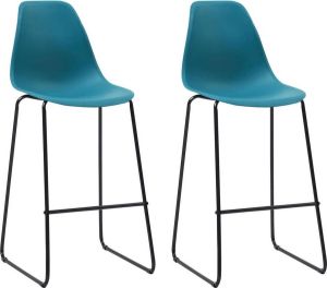 VidaXL Barstoelen 2 St Kunststof Turquoise
