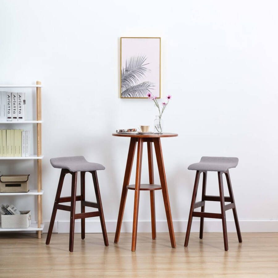 VidaXL -Barstoelen-2-st-stof-lichtgrijs