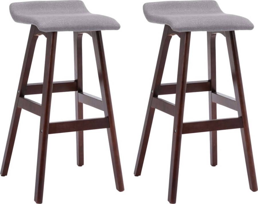 VidaXL -Barstoelen-2-st-stof-lichtgrijs