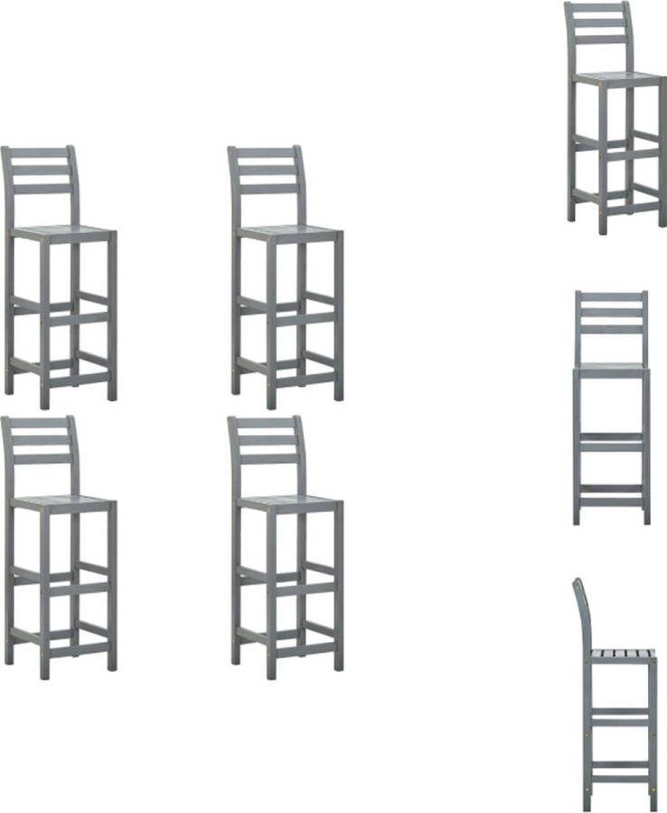 VidaXL Barstoelen Massief acaciahout 40x36.5x110cm Met rugleuning Barkruk
