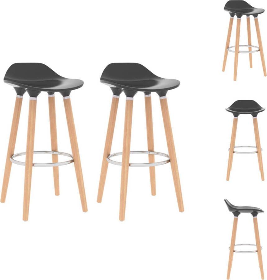 VidaXL Barstoelen Set Antraciet 39 x 39 x 80 cm ABS zitting Barkruk