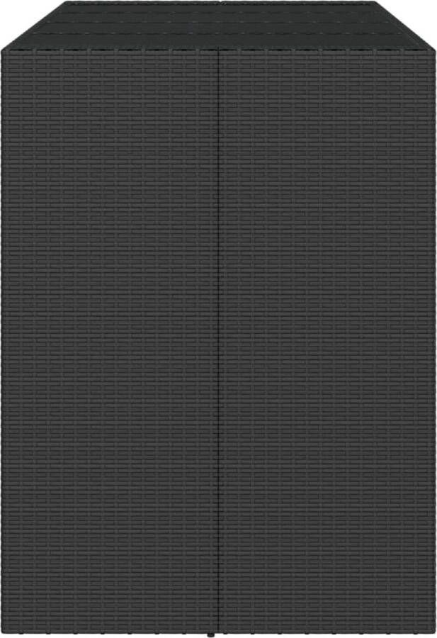 VidaXL Bartafel met glazen blad 145x80x110 cm poly rattan zwart