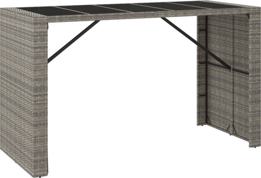 VIDAXL Bartafel Met Glazen Blad 1 Grijs 185 X 80 X 110 Cm Feesttafel