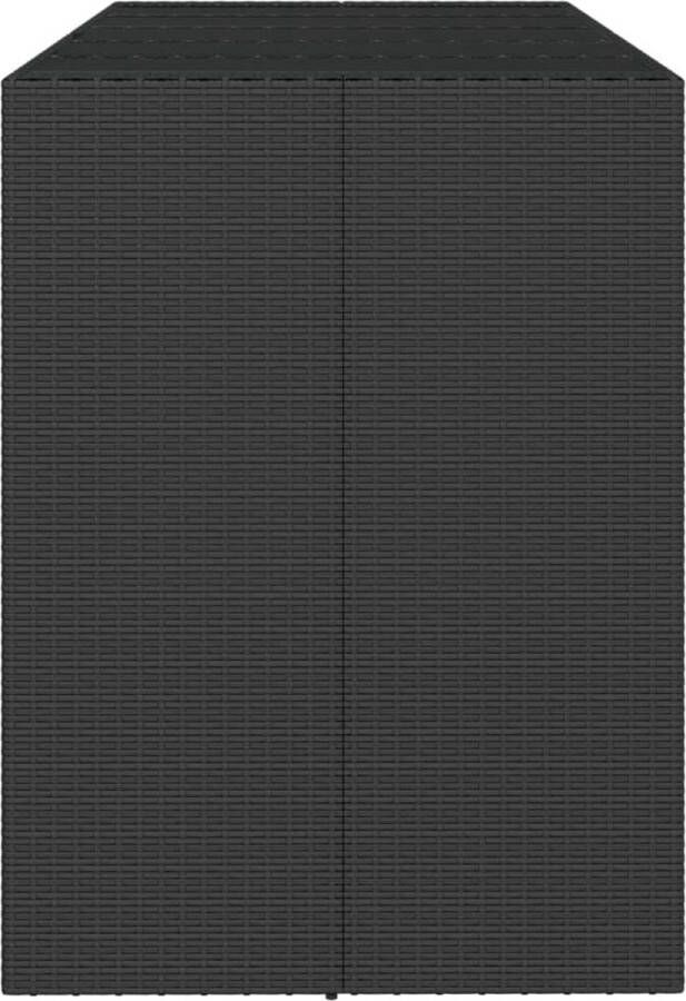 VidaXL Bartafel met glazen blad 185x80x110 cm poly rattan zwart
