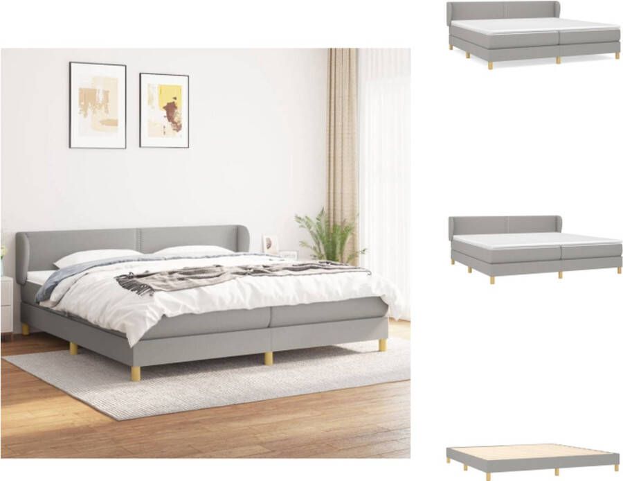 VidaXL Bed Boxspring 203x203x78 88 cm Pocketvering matras Middelharde ondersteuning Huidvriendelijk topmatras Bed