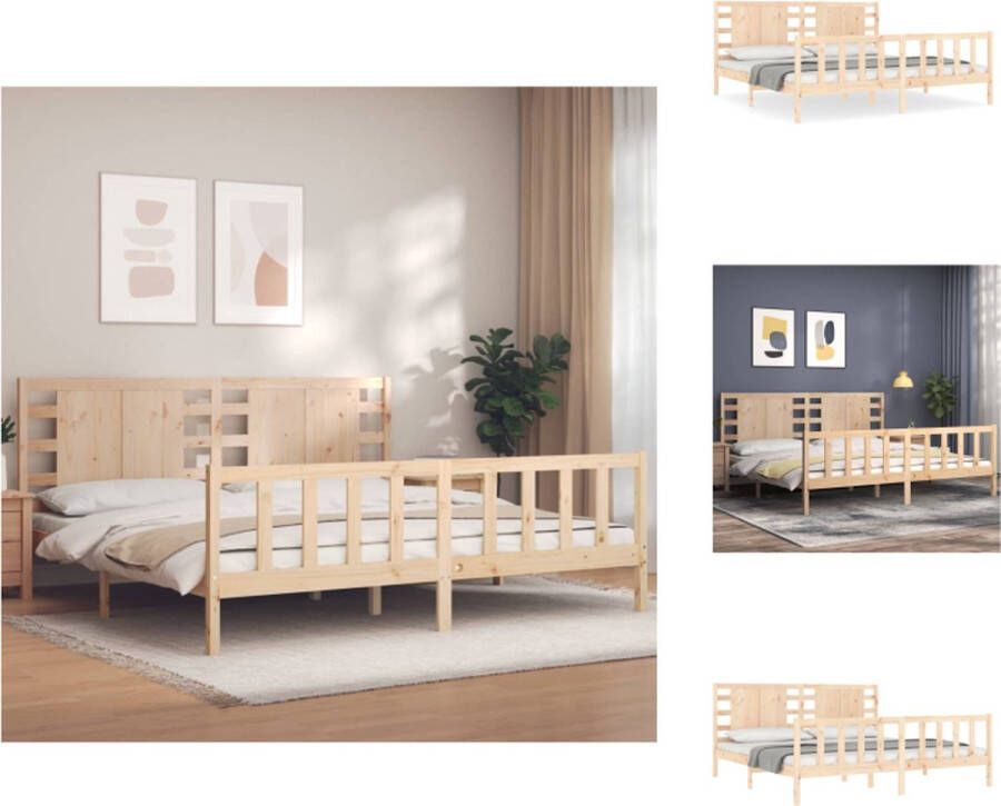 VidaXL Bed Grenenhout Massief 205.5x205.5x100 cm Multiplex lattenbodem Bed