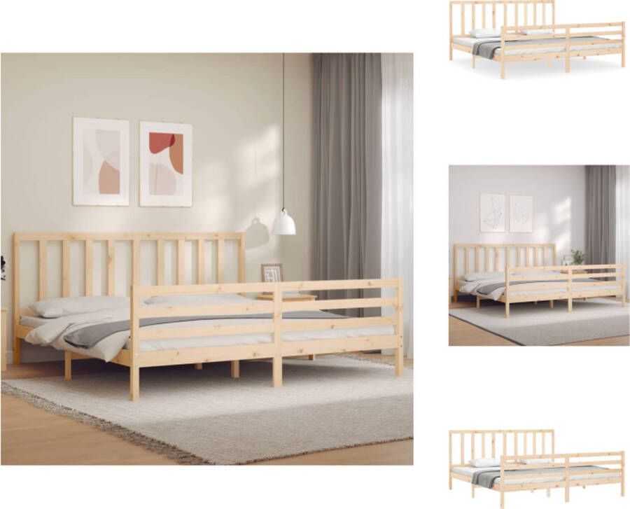 VidaXL Bed Grenenhout Multiplex lattenbodem 205.5 x 185.5 cm 180 x 200 cm Montage vereist Bed