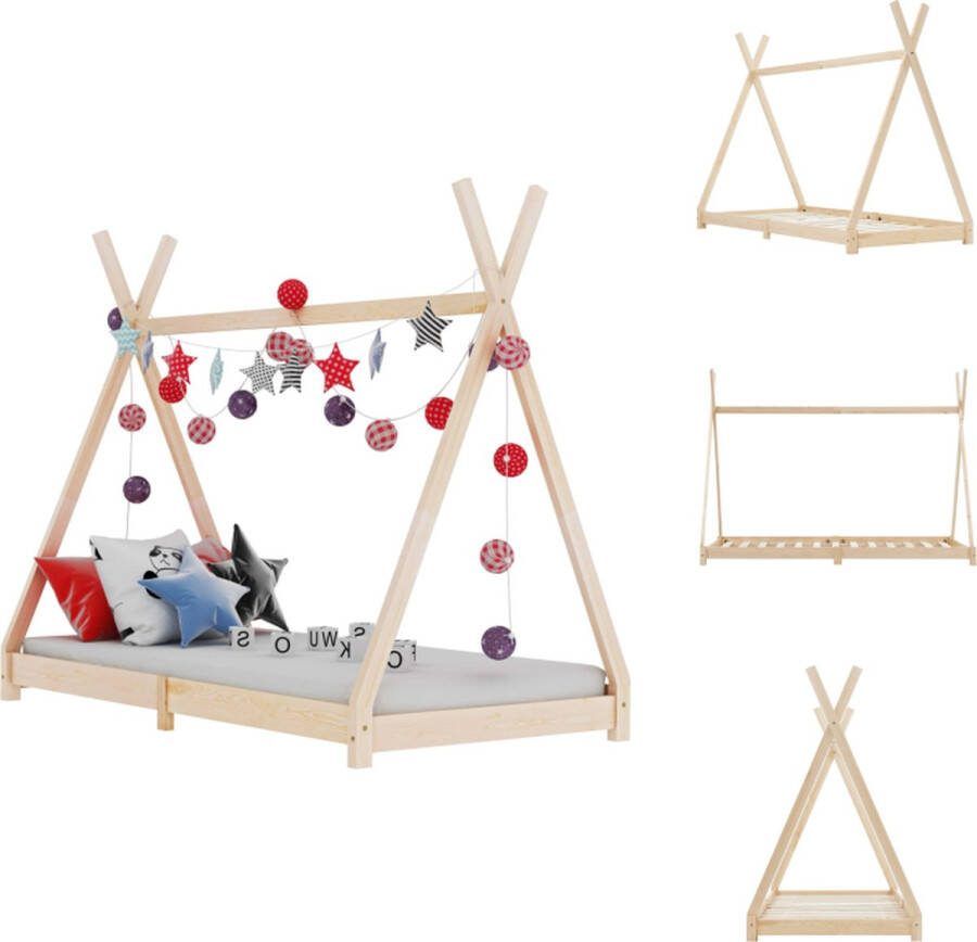 VidaXL Bed Tipi Bedframe 90 x 200 cm Massief grenenhout Bed